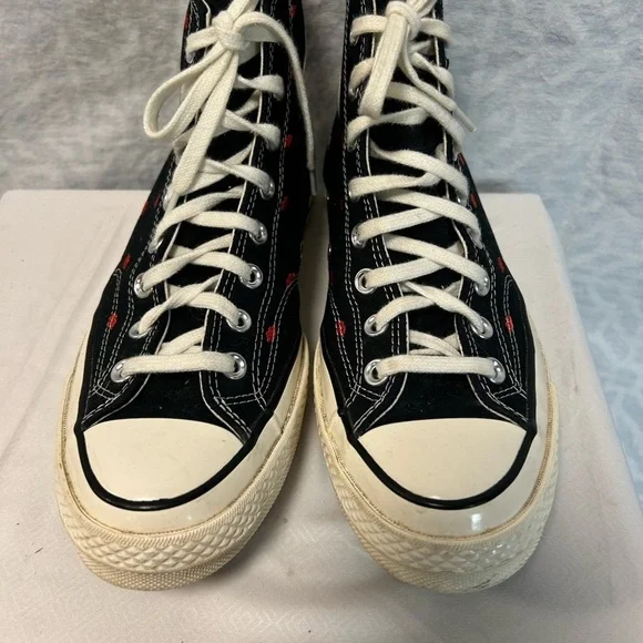 Converse Chuck Taylor Black and Red High Tops - Picture 6 of 11